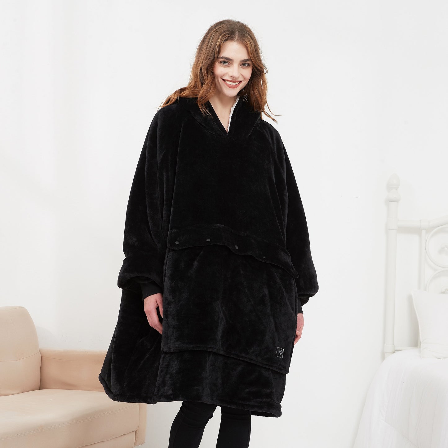Cozy Heated Hoodie Blanket - Warm & Comfortable Wearable
