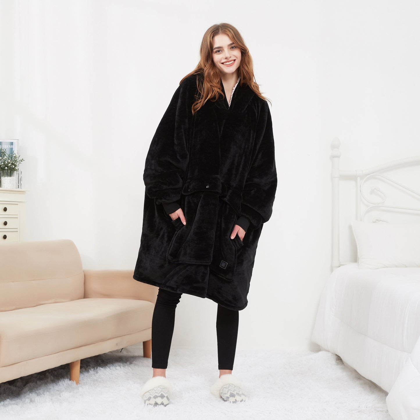 Cozy Heated Hoodie Blanket - Warm & Comfortable Wearable