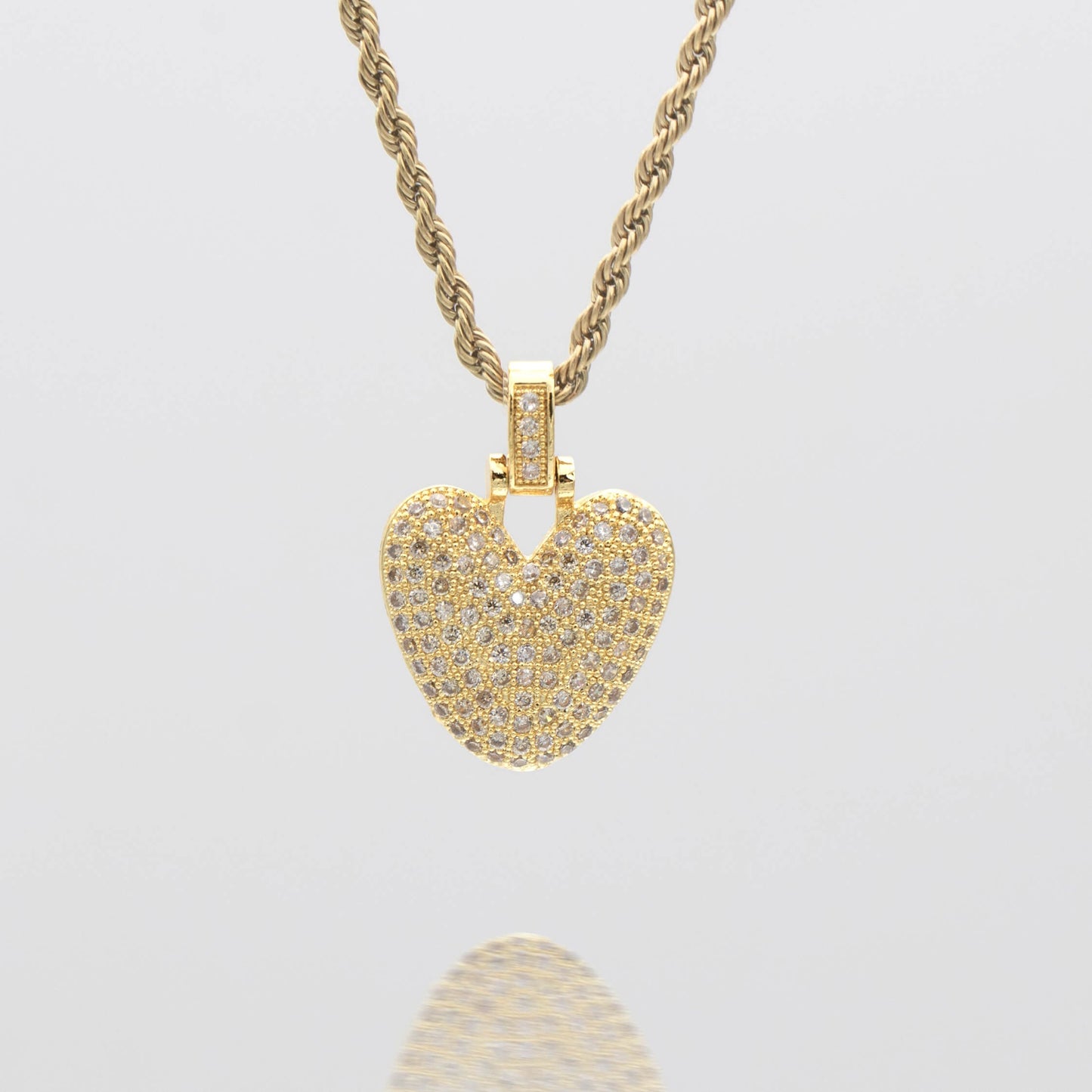Pave Bubble Letter Initial Necklace