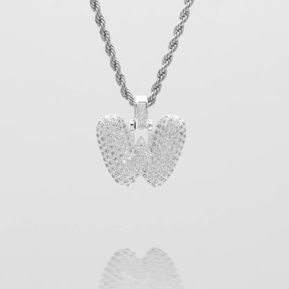 Pave Bubble Letter Initial Necklace