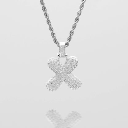 Pave Bubble Letter Initial Necklace